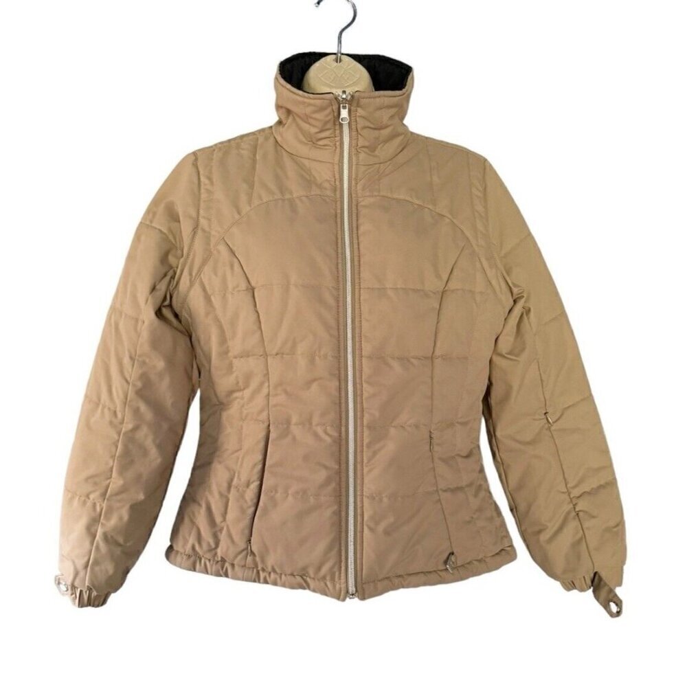 Nils Woman's Sz 6 Black & Tan Reversible Thermore Ecodown Quilted Ski Jacket
